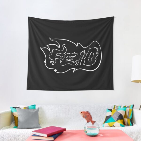 Feid Fire Logo Tapestry Flaming Logo Wall Decor 1