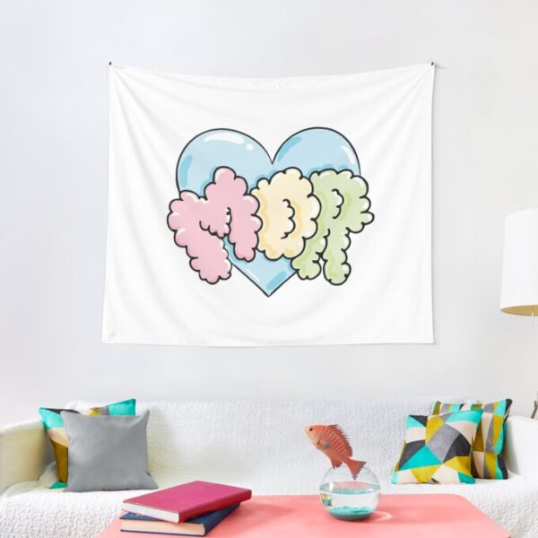 Feid Heart Graphic Tapestry Love Wall Decor 1