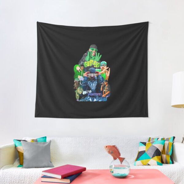 Feid x Pintiita T-Shirt Tapestry - Ferxxo Feid Collage Sticker Wall Art 1